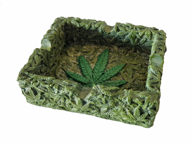 Aschenbecher "Jamaica"; grün 10x8,5 cm; 4er Set