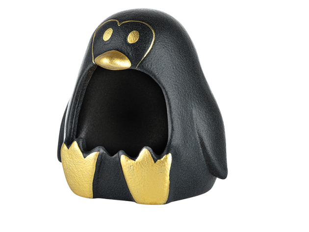 Wind Ashtray "Ceramic-Black" with creases, 6 cm x Ø14 cm