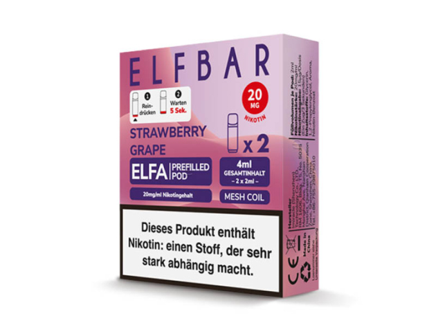 ELFBAR ELFA Prefilled Pod - Strawberry Grape (Erdbeere, Weintraube) - 20mg - 2er Set