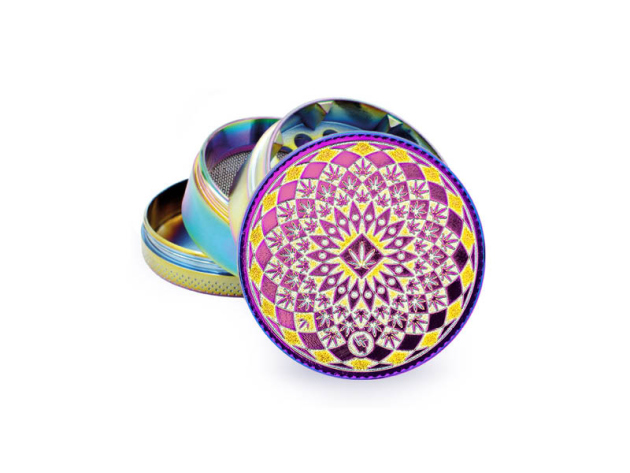 Grinder Icy "Leaf Pattern" Metal, 4-tlg.: Ø 50 mm