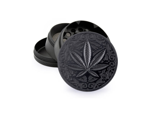 Grinder "Black Trance Leaf" Metal, 4-tlg.: Ø 50 mm