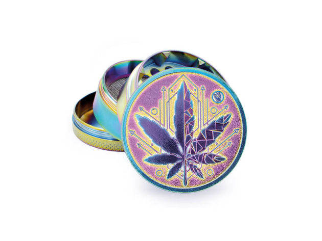 Grinder Icy "GEOMETRICAL LEAF" Metal, 4-tlg.: Ø 50 mm