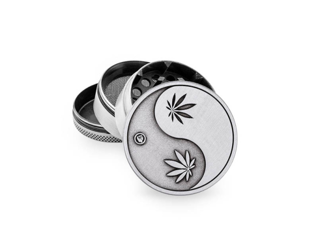 Grinder "Silver Yin Yang" Metal, 4-tlg.: Ø 50 mm