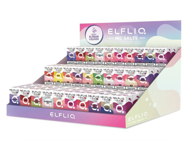 AKTION ELFBAR Elfliq - 60x á 10ml versch. Sorten 10mg/ml  & Verkausdisplay