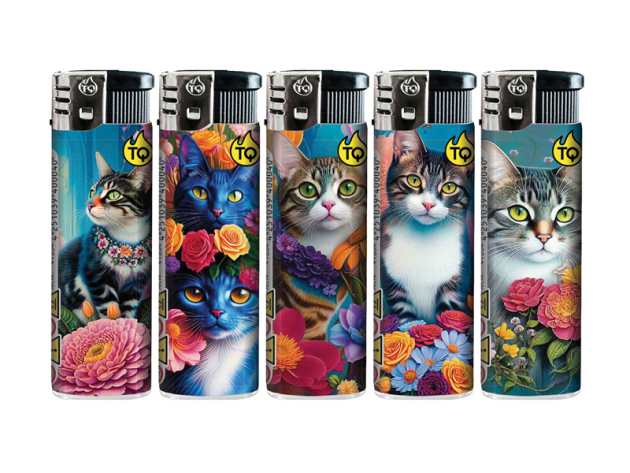 Elektrofeuerzeuge "FLOWER CATS" 50er Display