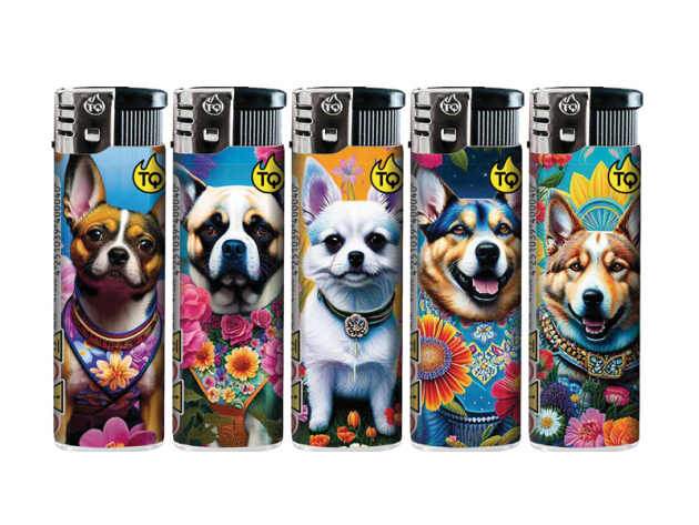 Elektrofeuerzeuge "FLOWER DOGS" 50er Display