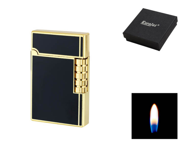 Metallfeuerzeug Angel "Milan" Jetflame/Reibrad, goldfarben/schwarz