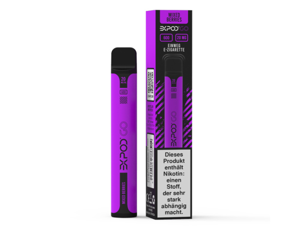 EXPOD GO E-Shisha - "Mixed Berries" (verschiedene Beeren) - 20mg - ca. 600 Züge