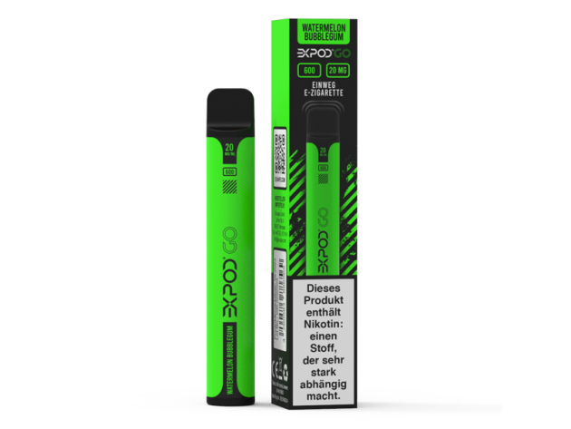 EXPOD GO E-Shisha - "Watermelon Bubblegum" (Kaugummi, Melone) - 20mg - ca. 600 Züge