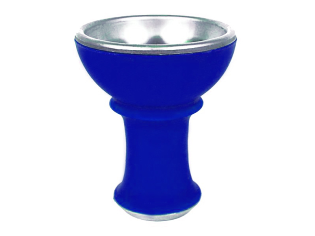 Shishakopf "Edelstahl-Silikon" Blau, 8 cm, 2,4 cm Öffnung