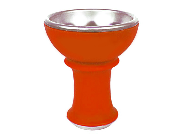 Shishakopf "Edelstahl-Silikon" Orange, 8 cm, 2,4 cm Öffnung