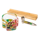 Selberdreher Set aus Holz mit Glaspfeife, Aschenbecher und Tray