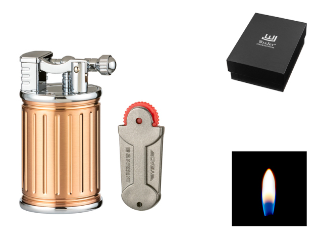 Zigarrenfeuerzeug "Winjet" rosegold mit Ersatzfeuersteine