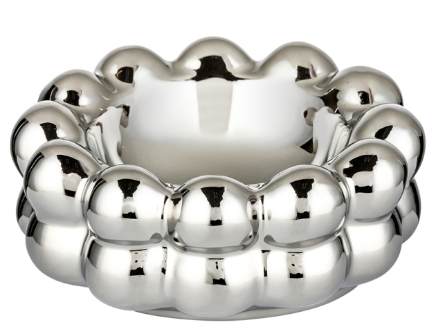 Aschenbecher "Angelo" silberfarben, Ø15cm