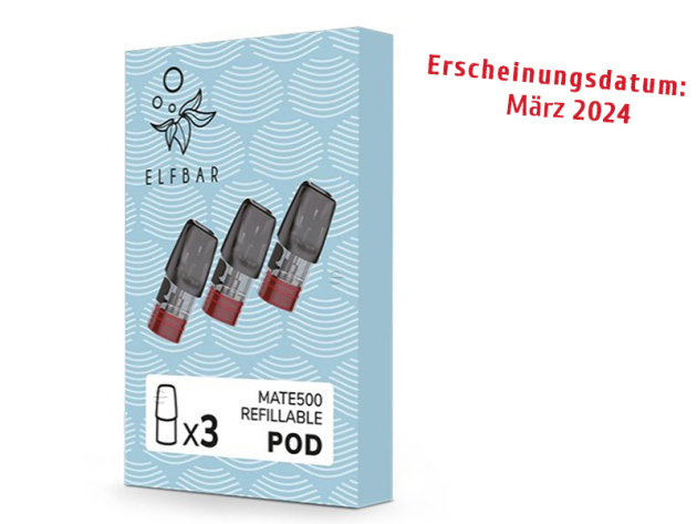 ELFBAR Mate500 Refillable (wiederauffüllbar) POD 20 MG - 3 Pods pro Packung