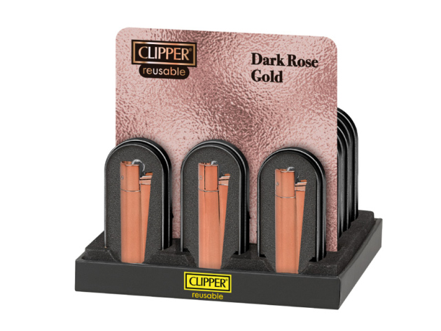 Clipper Metal Large DARK ROSE GOLD inkl. Geschenkbox, 12er Display