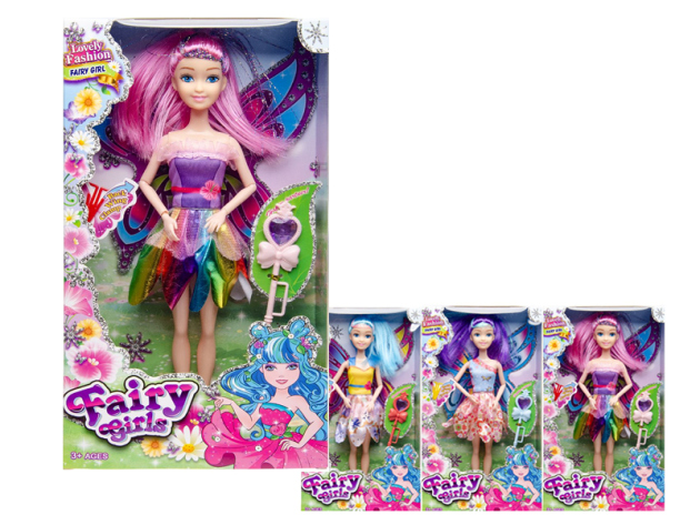 Feenpuppe mit Flügeln, 3-fach sortiert, einzeln