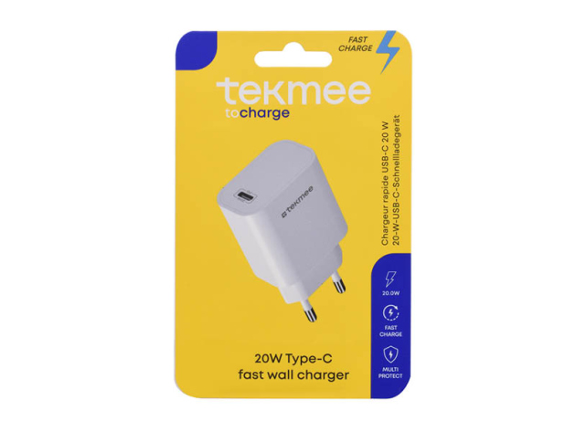Tekmee Netzstecker 20-W-USB Type-C Schnellladegerät