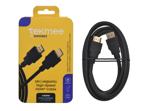 Tekmee 4K Hochgeschwindigkeits-HDMI Kabel, 2m, schwarz