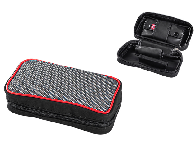 Pfeifentasche "Angelo", schwarz-rot für 2 Pfeifen; einzeln