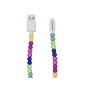 Tekmee Ladekabel USB-C auf Lightning, 2.0A; bunt, 1m; Perlenkabel