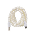 Tekmee Ladekabel USB-C auf Type-C, 2.0A; weiß, 1m; Perlenkabel