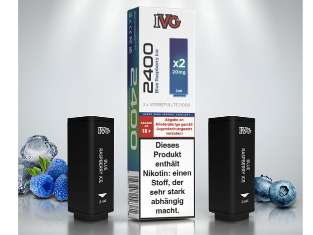 IVG 2400 - Prefilled Pod - Blue Raspberry Ice (blaues Himbeereis) - 20mg - 2er Set