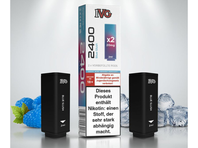 IVG 2400 - Prefilled Pod - Blue Slush (frische eisige Him- u. Blaubeere) - 20mg - 2er Set