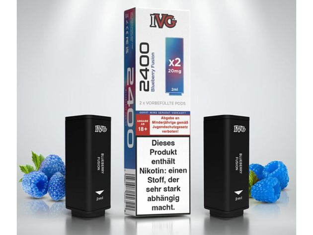 IVG 2400 - Prefilled Pod - Blueberry Fusion (fruchtige Heidelbeeren) - 20mg - 2er Set