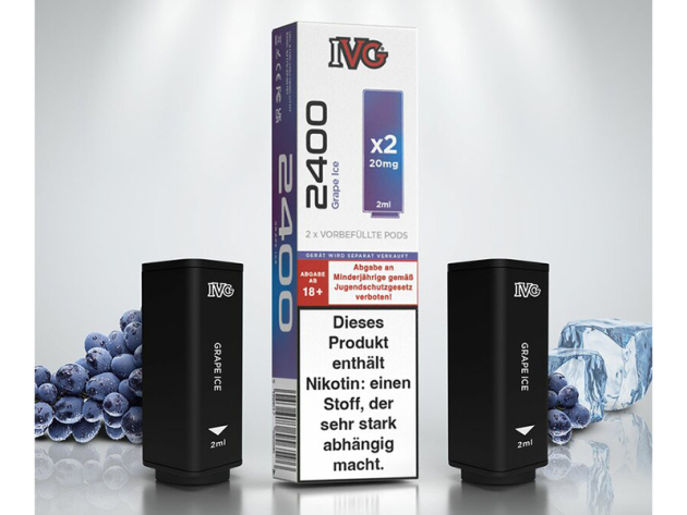 IVG 2400 - Prefilled Pod - Grape Ice (Traube, Eis) - 20mg - 2er Set