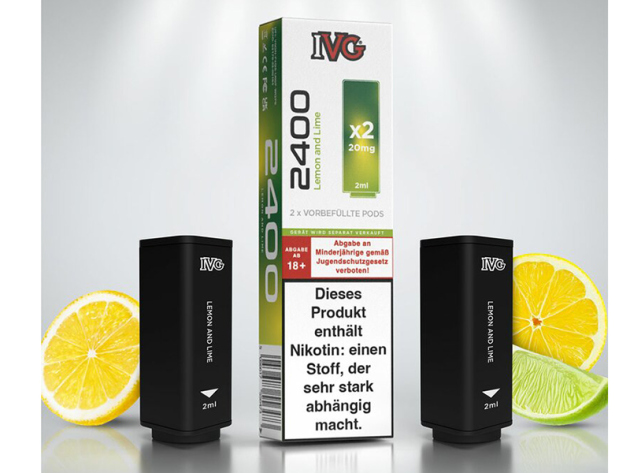 IVG 2400 - Prefilled Pod - Lemon and Lime (Zitrone, Limome) - 20mg - 2er Set