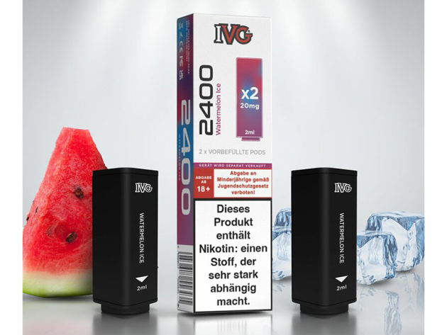 IVG 2400 - Prefilled Pod - Watermelon Ice (Wassermelone, Eis) - 20mg - 2er Set
