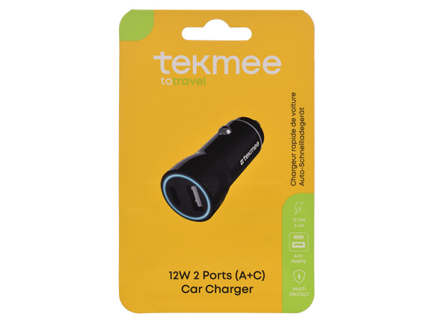 Tekmee KFZ-Adapter Port A+C; schwarz