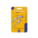 Tekmee Ladekabel, 2in1 Lightning auf USB und Type-C, 1m,...