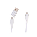 Tekmee Ladekabel, 2in1 Lightning auf USB und Type-C, 1m,...