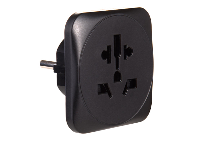 Reisestecker Adapter für Europa schwarz, einzeln