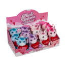 Pl&uuml;sch Einhorn, mit Herz, 16 x 11 cm, 4-fach...