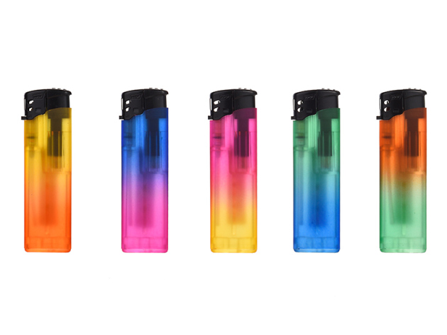 Elektrofeuerzeuge "COLOUR GRADIENTt", 5-fach sortiert; 50er Display