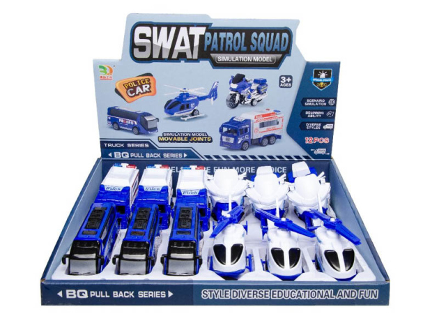 Swat Patrol Squad Spielzeughelikopter, 4-fach sortiert, 12er Display