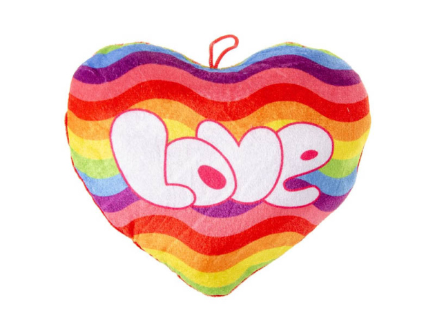 Plüschkissen "Regenbogenherz Liebe" M, 22 cm, einzeln