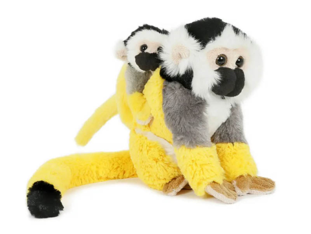 Plüsch Totenkopfaffe mit Baby, 18cm, einzeln