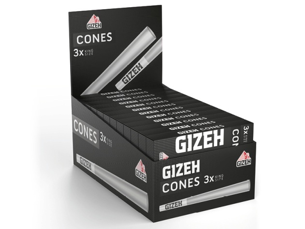 Gizeh Cones Black +Tip 3 Stück je Pack, 24er Display