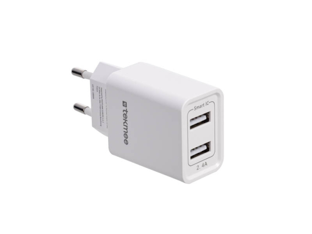 Tekmee Netzstecker 2x USB, weiß