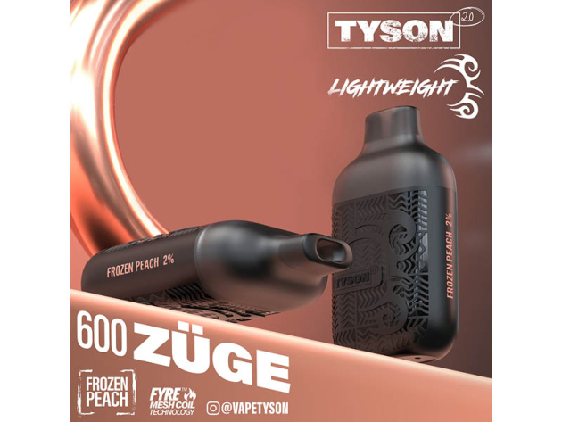 Tyson 2.0 - Frozen Peach (Pfirsich) - E-Shisha - 20mg - 600 Züge