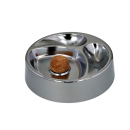 Pfeifenaschenbecher Metall chrom; 2 Ablagen; Ø 16cm