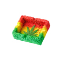 Aschenbecher Jamaica bunt, 10x8x3cm, 4er Set
