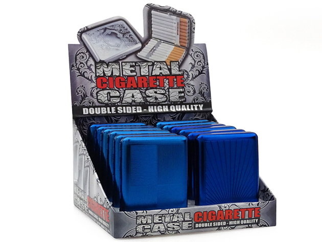 Zigarettenetui "Little Blue" für 16 Zig., mit Spange, 12er Display