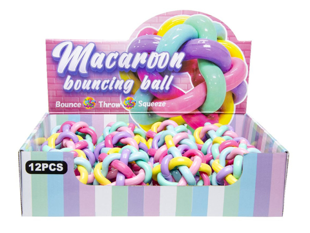 Flummi "Lockiger Regenbogen"; Ø 6,5 cm, 12er Display