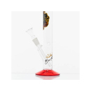 Glasbong "Smoking" transp./Löwe, Höhe 28 cm; Ø 3,2cm, Schliff 14,5