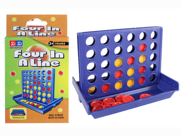 Spiel "Vier gewinnt" Steckspiel in einer Box: ca. 12,5x7cm; einzeln